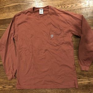 PINK long sleeve campus tee